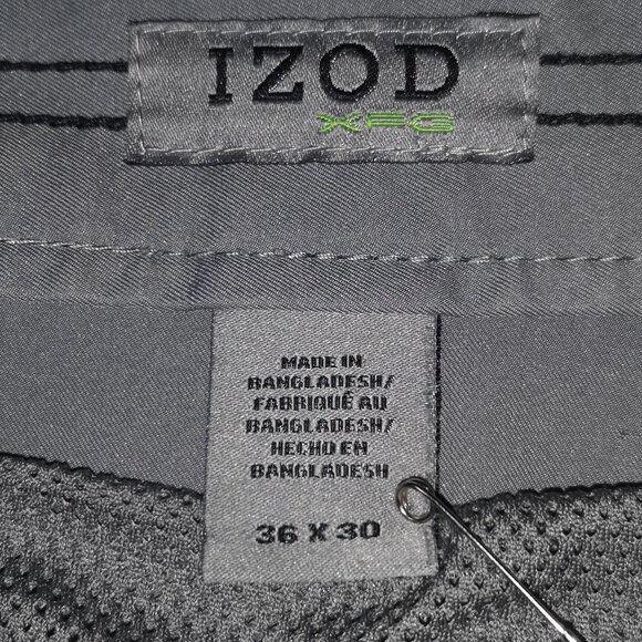 Izod XEG Men's Size 36/30 Straight Leg Grey Golf / Dress Pants - Picture 3 of 6